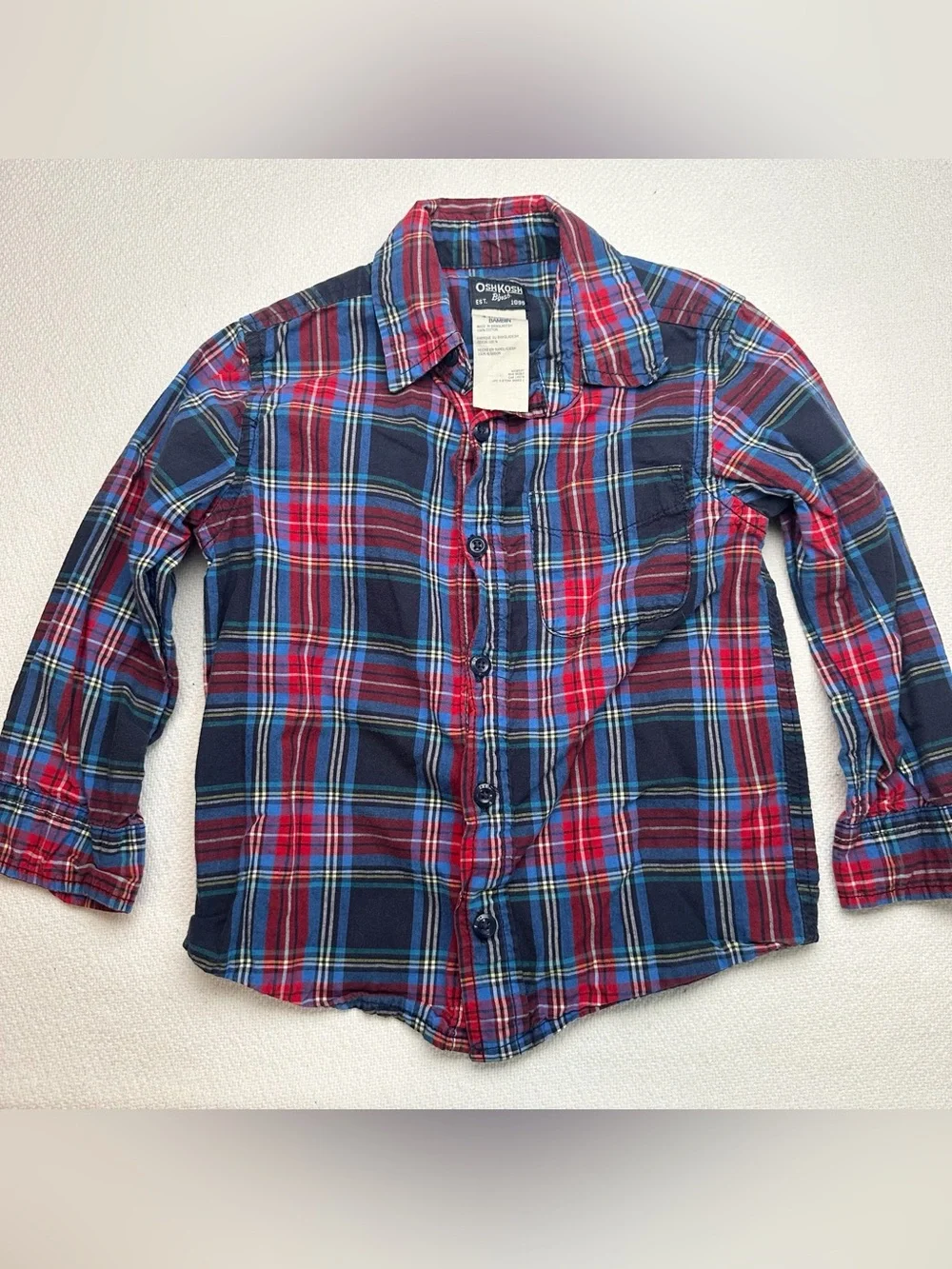 OshKosh B'gosh Red & Blue Plaid Button-Up Shirt